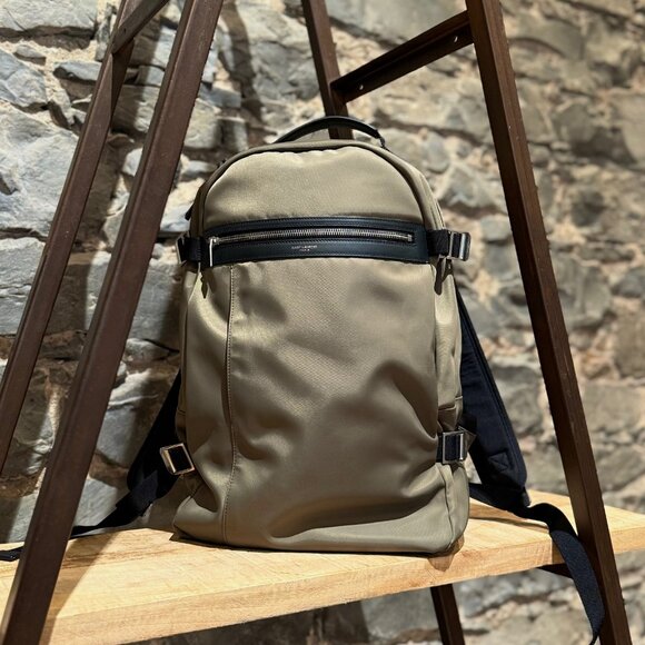 Saint Laurent Khaki Nylon Leather Trimmed City Trekking Shell Backpack - Picture 1 of 14